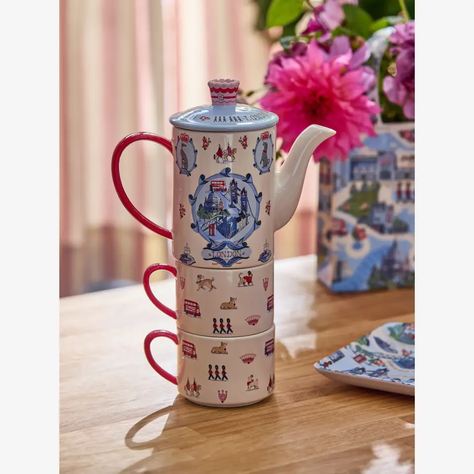 Cath Kidston Mavi Stoneware Çay Fincan Seti 400 Ml