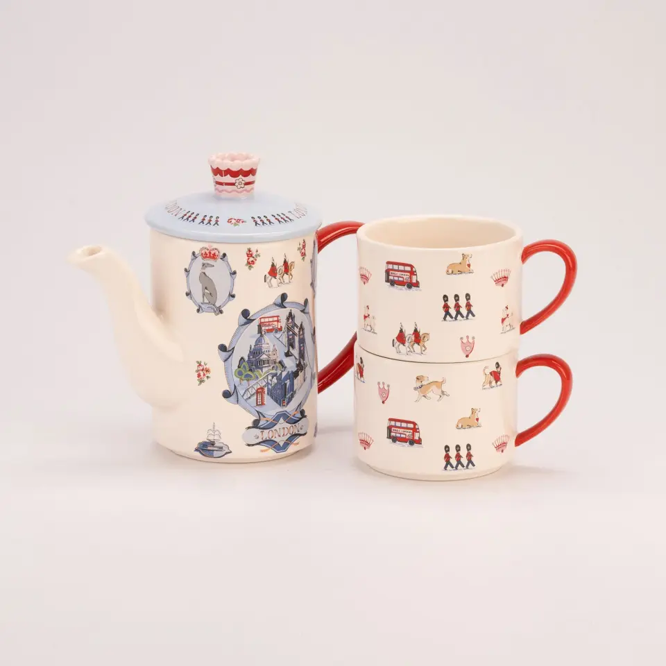 Cath Kidston Mavi Stoneware Çay Fincan Seti 400 Ml