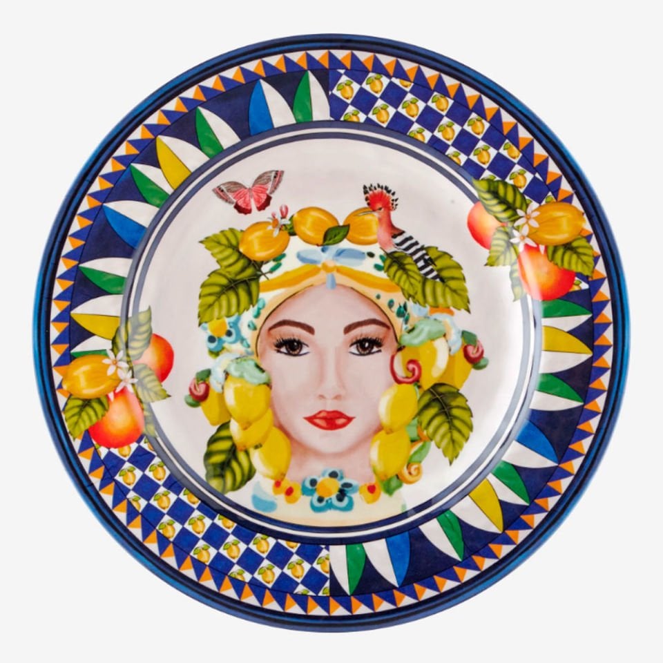 Mavi Melamin Yemek Tabağı 28 Cm Capri Collection by Chiara Alessi