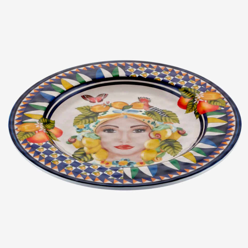 Mavi Melamin Yemek Tabağı 28 Cm Capri Collection by Chiara Alessi