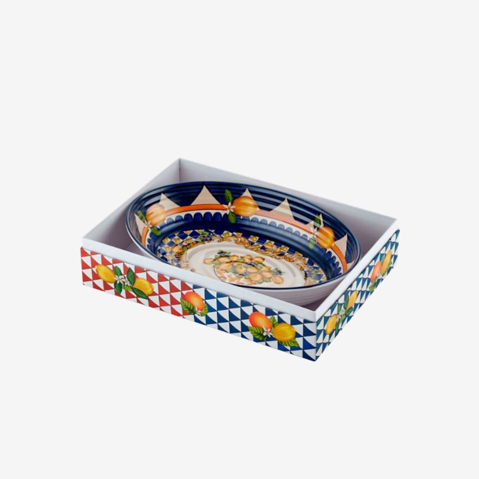 Mavi Melamin Servis Kasesi 33 Cm Capri Collection by Chiara Alessi