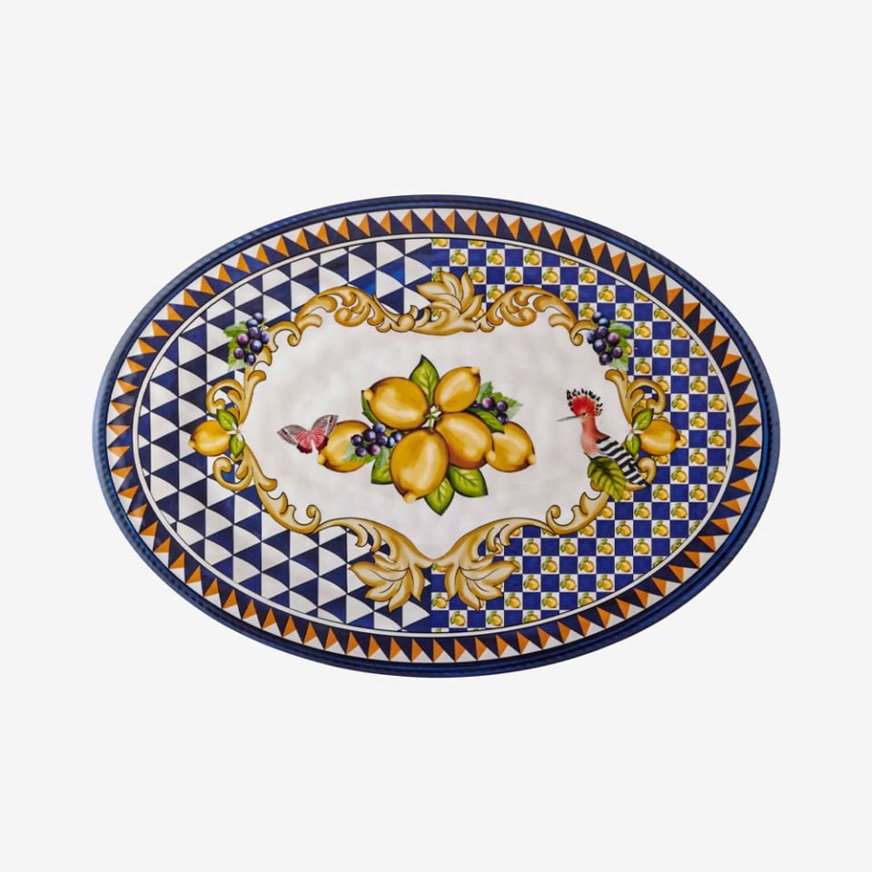 Mavi Melamin Servis Tabağı 50 Cm Capri Collection by Chiara Alessi
