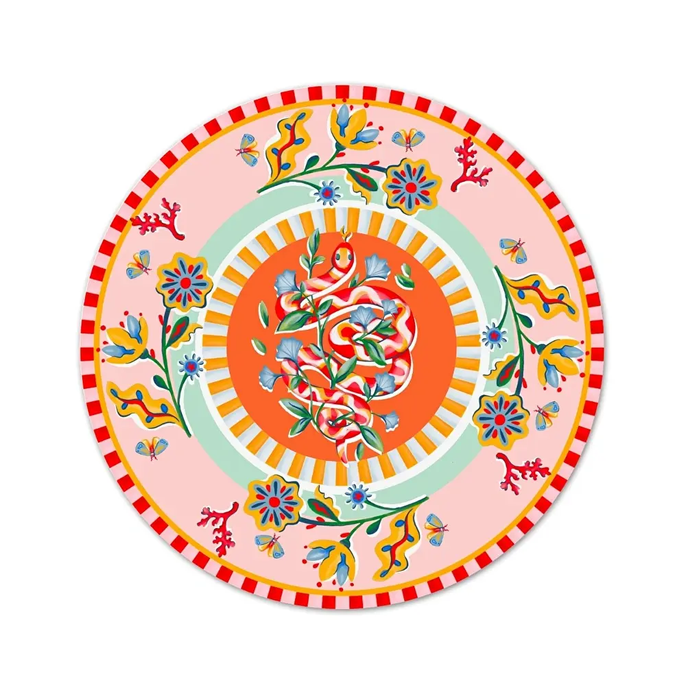 Baci Milano Dolce Far Niente Çiçek Desenli Pembe Emaye Supla Ø 33 cm