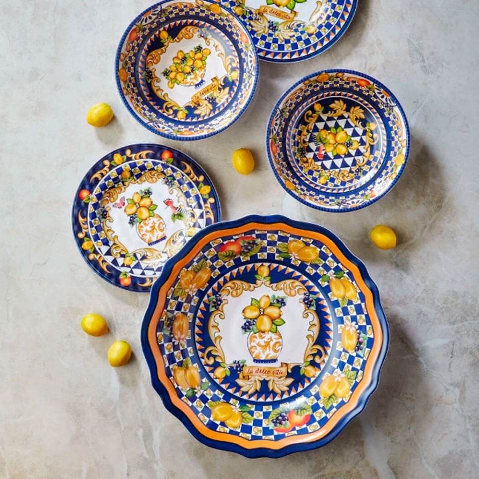 Mavi Melamin Servis Kasesi 35 Cm Capri Collection by Chiara Alessi