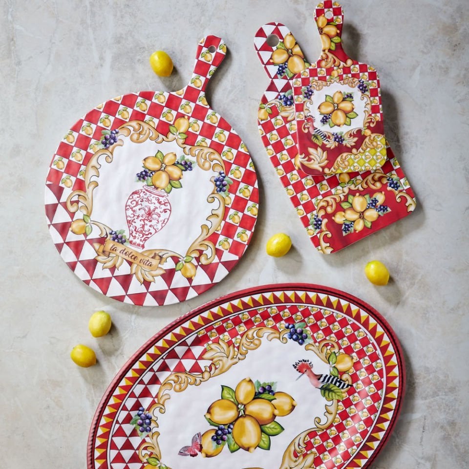 Kırmızı Melamin Sunum Tahtası 25 Cm Capri Collection by Chiara Alessi