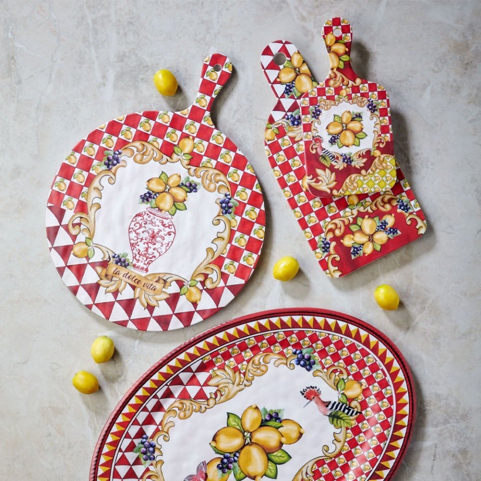 Kırmızı Melamin Sunum Tahtası 34 Cm Capri Collection by Chiara Alessi