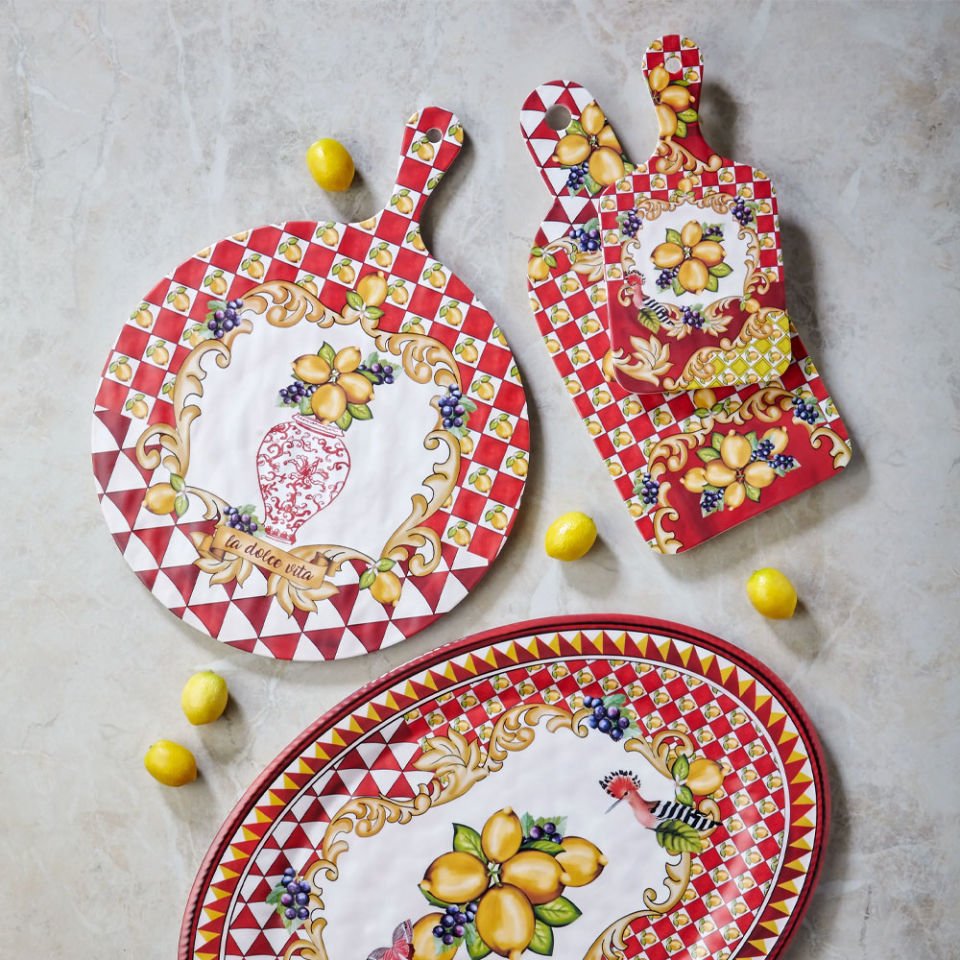 Kırmızı Melamin Sunum Tahtası 34 Cm Capri Collection by Chiara Alessi