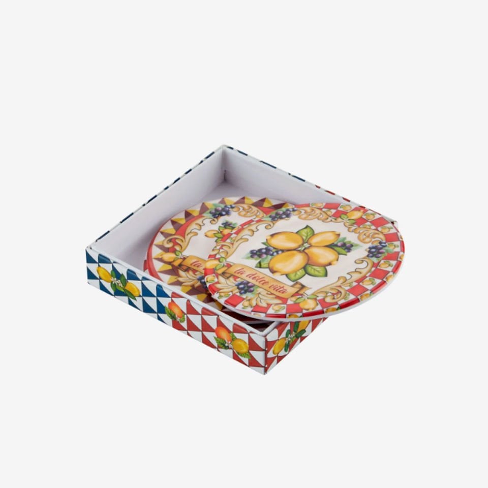 Kırmızı Melamin Bardak Altlığı 3 Parça Capri Collection by Chiara Alessi