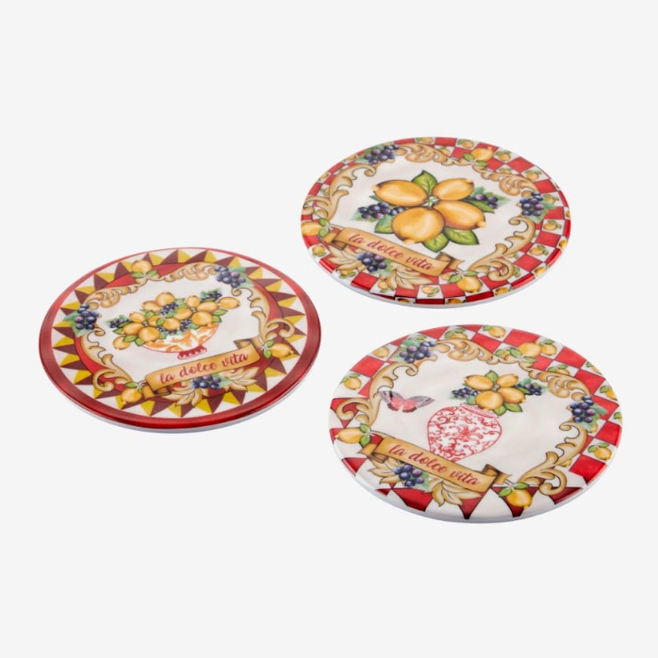 Kırmızı Melamin Bardak Altlığı 3 Parça Capri Collection by Chiara Alessi