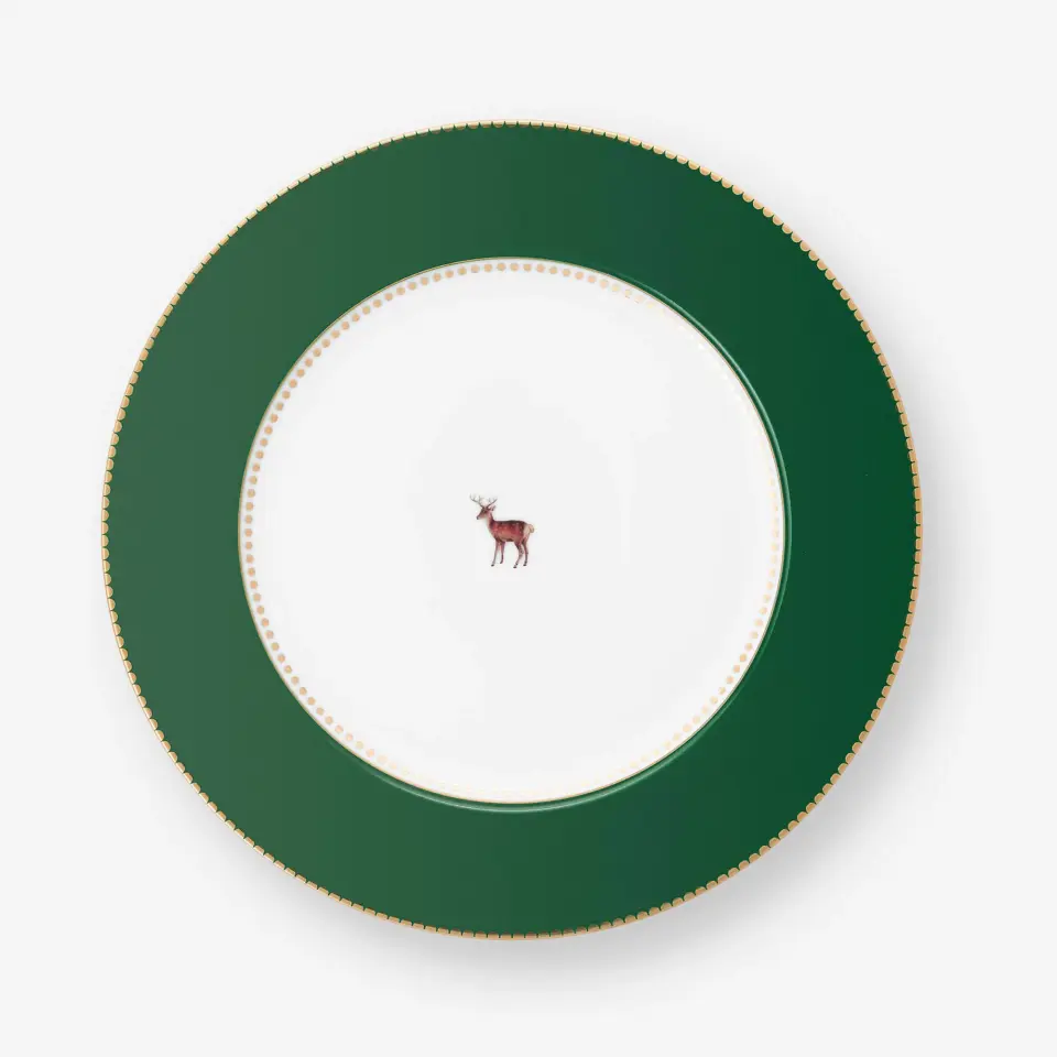 Pip Studio Yeşil Geyik Porselen Yemek Tabağı 26,5 Cm