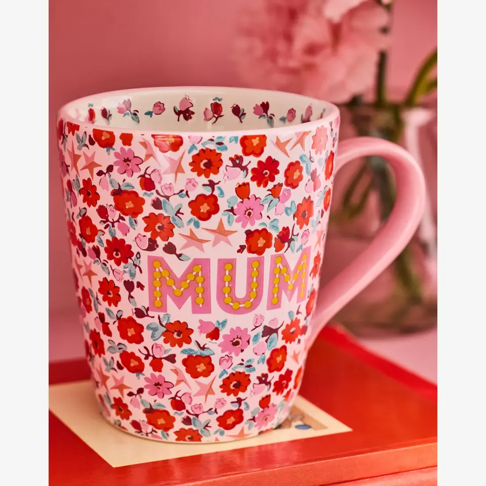 Cath Kidston Çiçekli Pembe Mum Stoneware Kupa 375 Ml