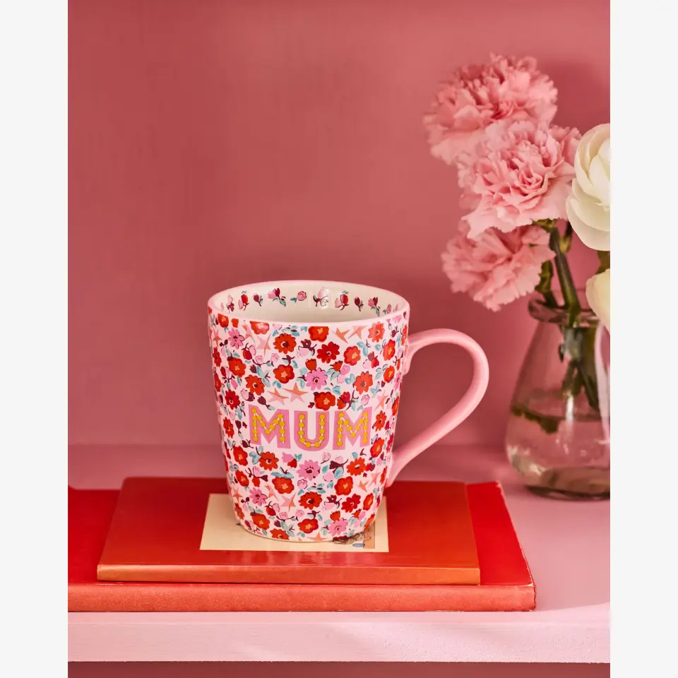 Cath Kidston Çiçekli Pembe Mum Stoneware Kupa 375 Ml