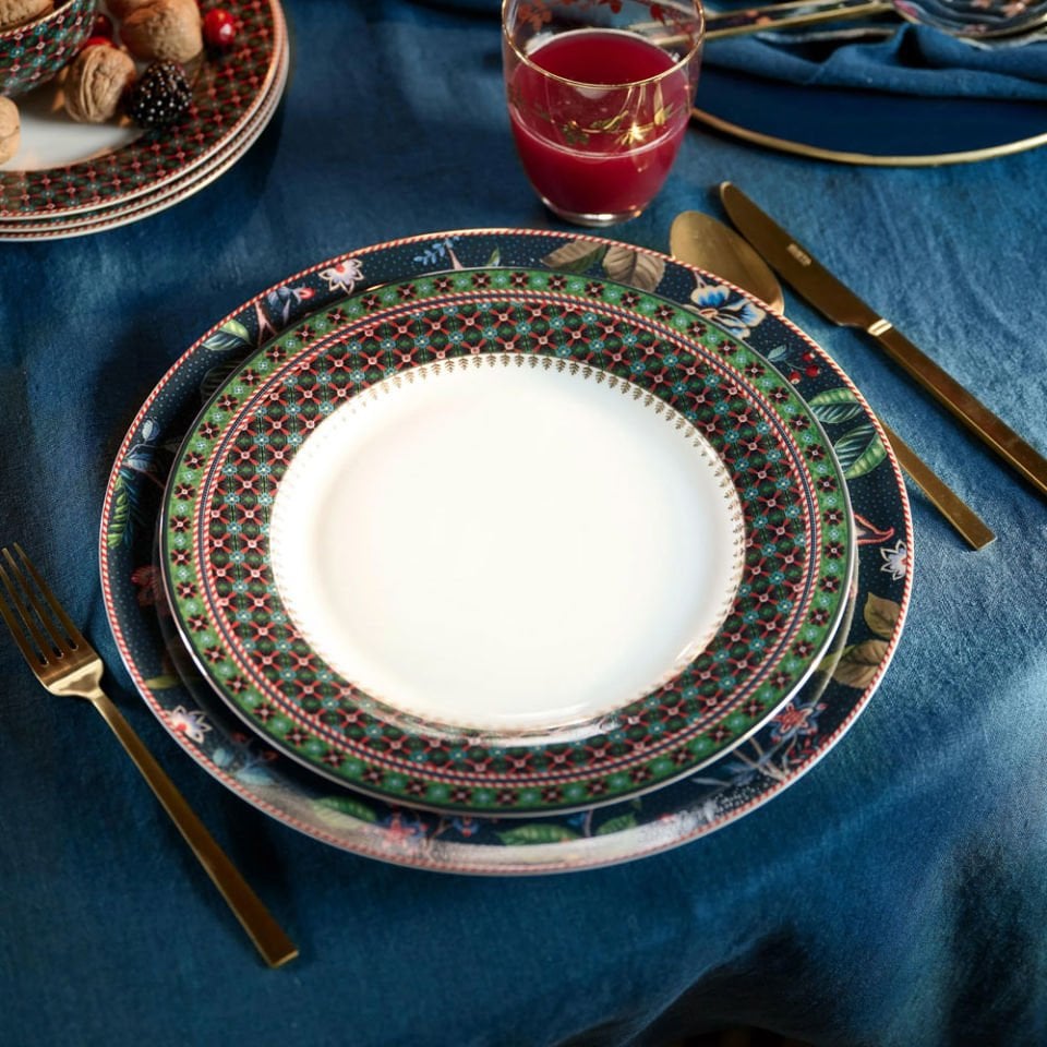 Yeşil Porselen Yemek Tabağı 26,5 Cm Berry Blues Collection by Pip Studio