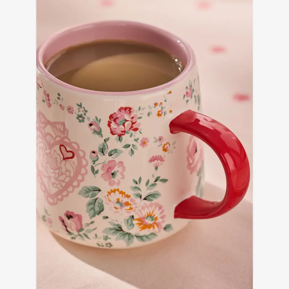 Cath Kidston Pembe Stoneware Kupa 340 Ml Rose Collection