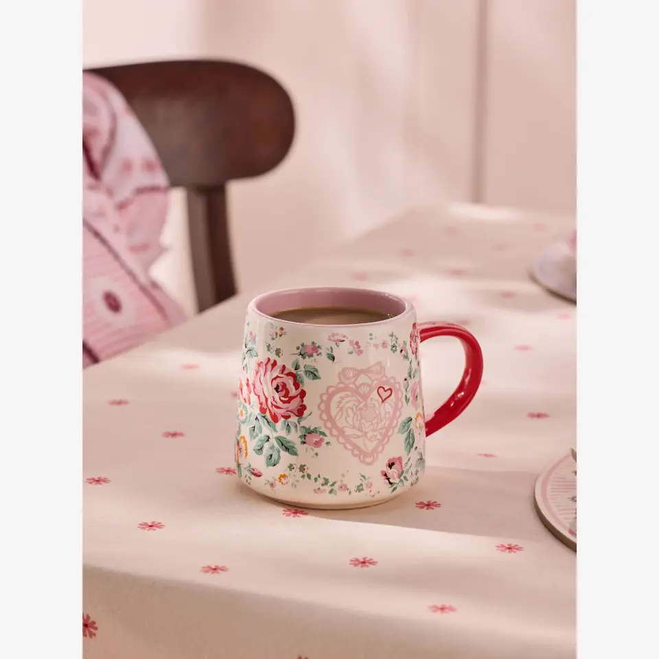Cath Kidston Pembe Stoneware Kupa 340 Ml Rose Collection