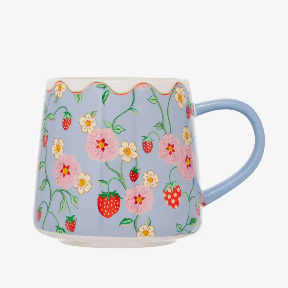 Cath Kidston Mavi Stoneware Kupa 340 Ml StrawberryCollection
