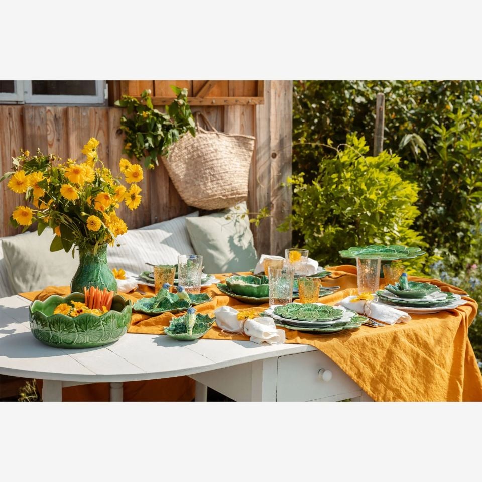 Yeşil Seramik Servis Tabağı 14 Cm Countryside Leaves Collection by Bordallo Pinherio