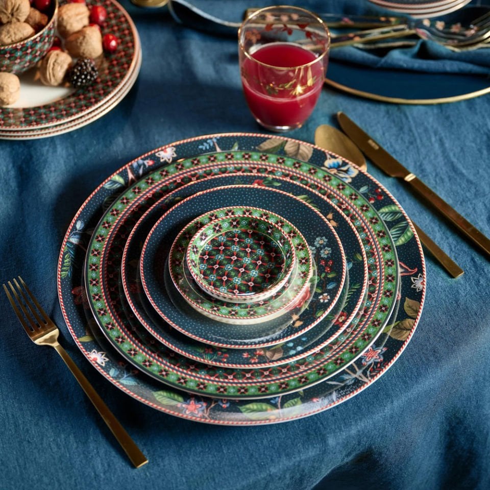 Yeşil Porselen Çay Tabağı 9 Cm Berry Blues Collection by Pip Studio