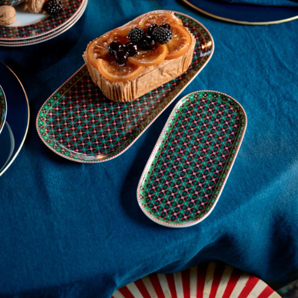 Yeşil Porselen Servis Tabağı 25 Cm Berry Blues Collection by Pip Studio