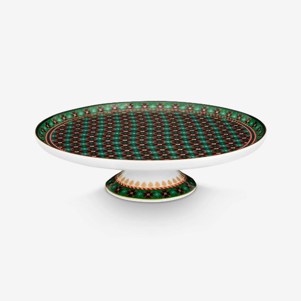 Yeşil Porselen Kek Standı 21 Cm Berry Blues Collection by Pip Studio