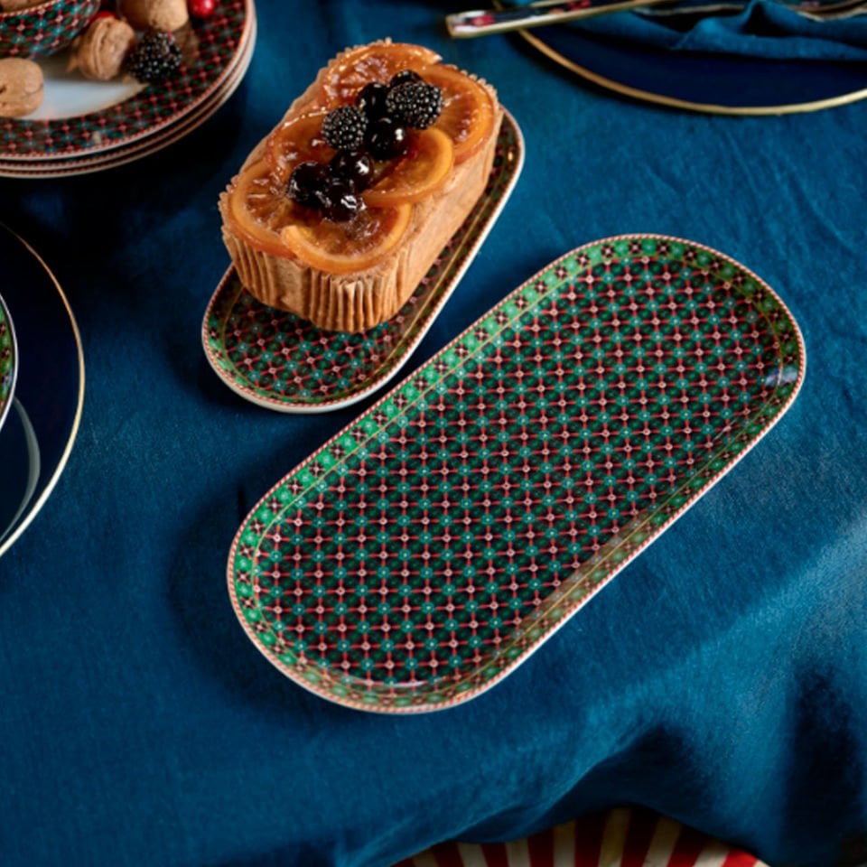 Yeşil Porselen Servis Tabağı 33 Cm Berry Blues Collection by Pip Studio