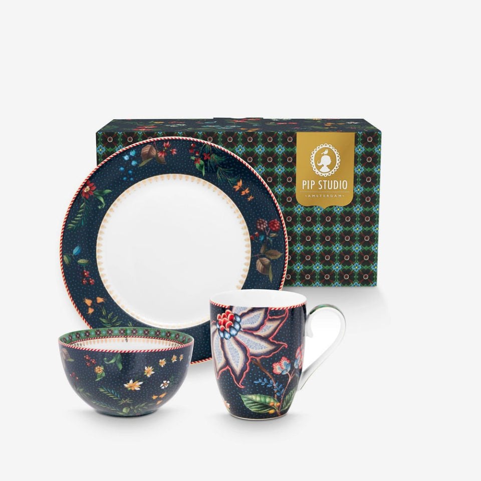Mavi Porselen Kahvaltı Seti Berry Blues Collection by Pip Studio