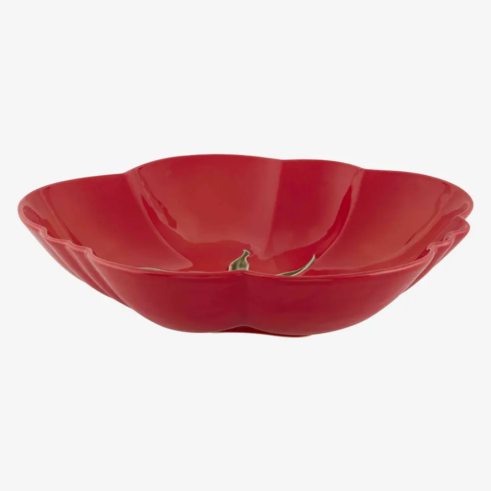 Bordallo Pinheiro Kırmızı Seramik Servis Kasesi 34 Cm