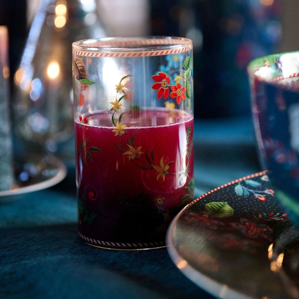 Şeffaf Cam Su Bardağı 360 Ml Berry Blues Collection by Pip Studio