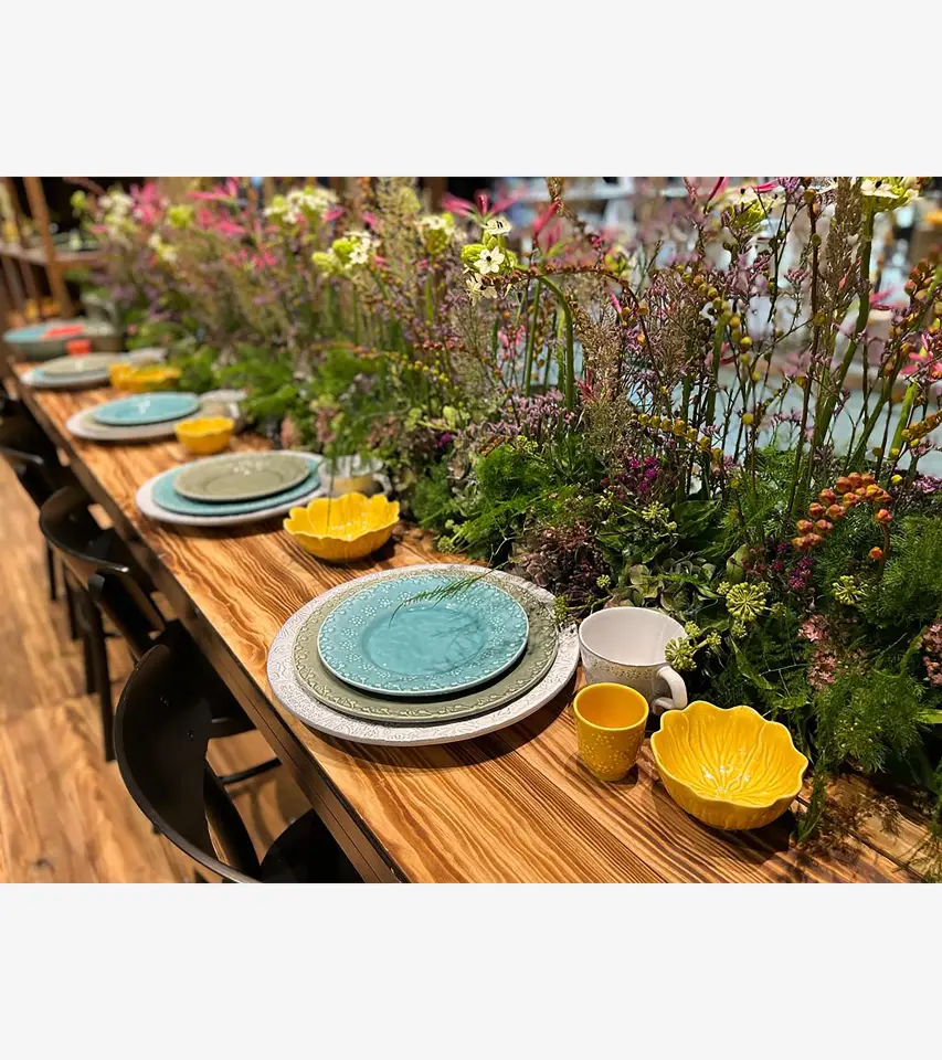 Bordallo Pinheiro Sarı Seramik Flora Çorba Kasesi 12 Cm