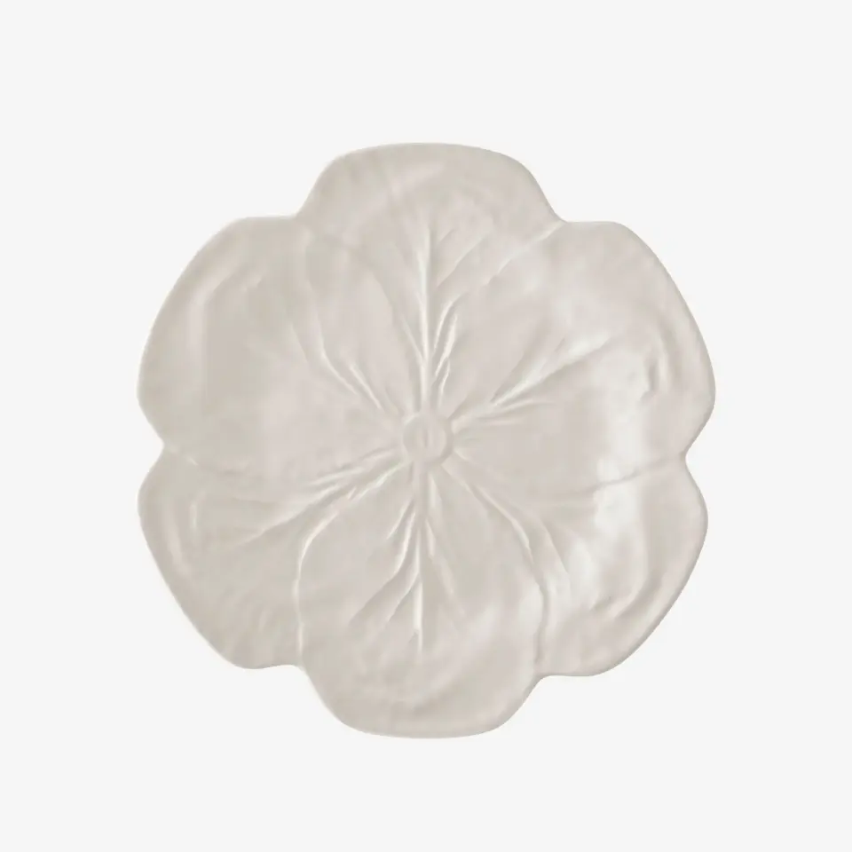 Bordallo Pinheiro Beyaz Seramik Yemek Tabağı 26,5 Cm