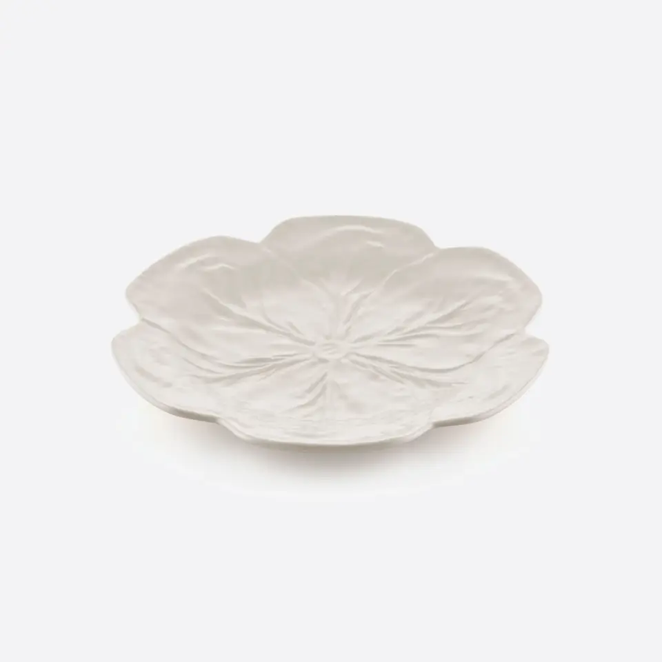 Bordallo Pinheiro Beyaz Seramik Yemek Tabağı 26,5 Cm