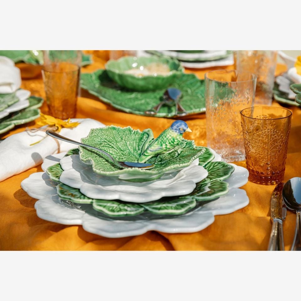 Yeşil Seramik Servis Tabağı 19 Cm Geranium Collection by Bordallo Pinherio