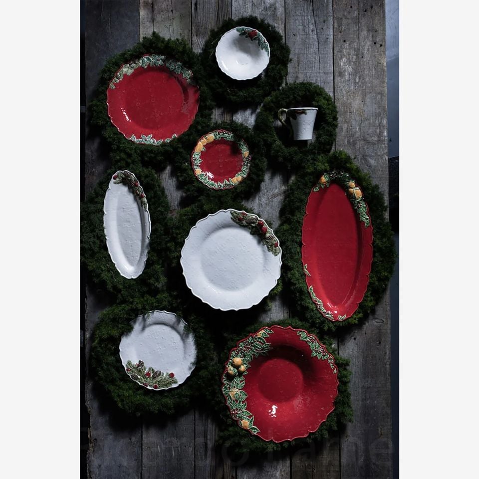 Beyaz Seramik Servis Tabağı 43 Cm Garland Collection by Bordallo Pinherio