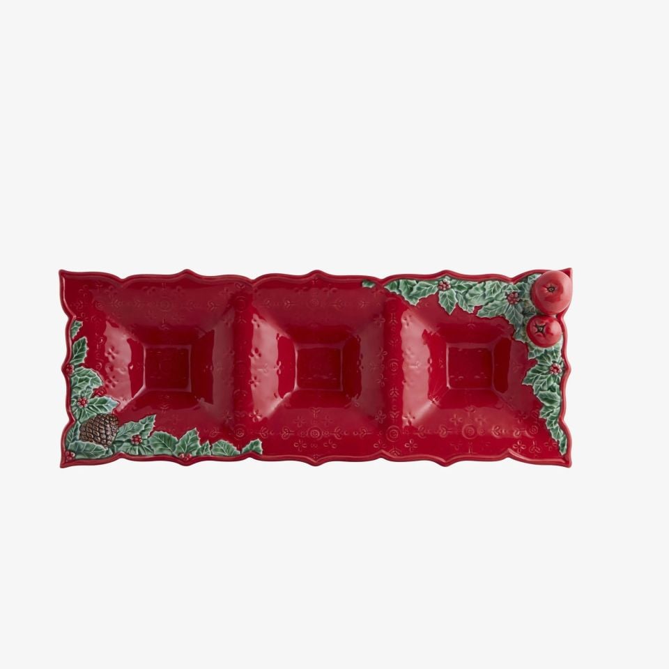 Bordallo Pinherio Kırmızı Seramik Servis Tabağı 40 Cm Garland Collection