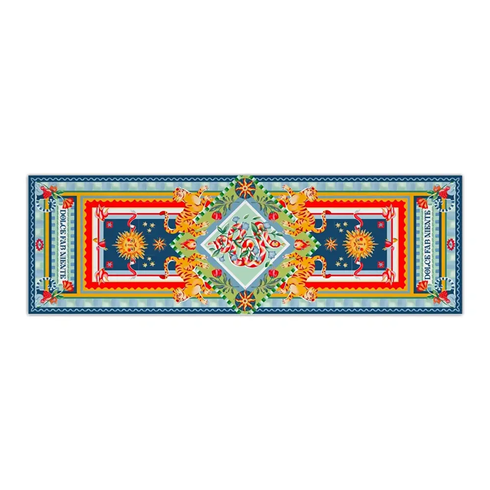 Baci Milano Dolce Far Niente Güneş Desenli Renkli Pamuklu ve Polyester Runner 48 x 150 cm