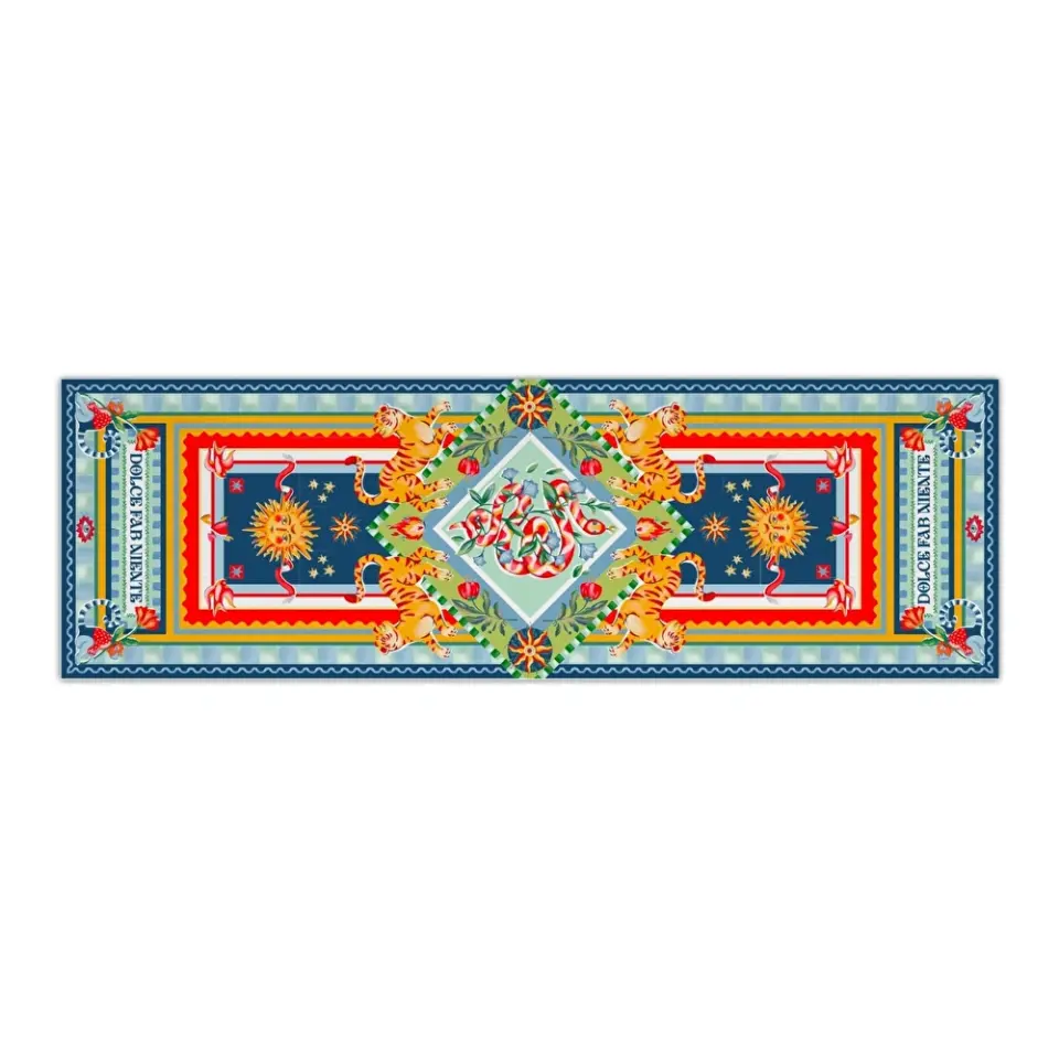 Baci Milano Dolce Far Niente Güneş Desenli Renkli Pamuklu ve Polyester Runner 48 x 150 cm