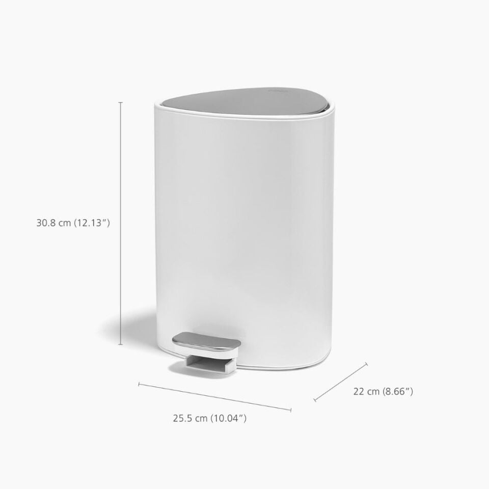 Joseph Joseph EasyStore 5 L Pedallı Çöp Kovası - Beyaz/Çelik