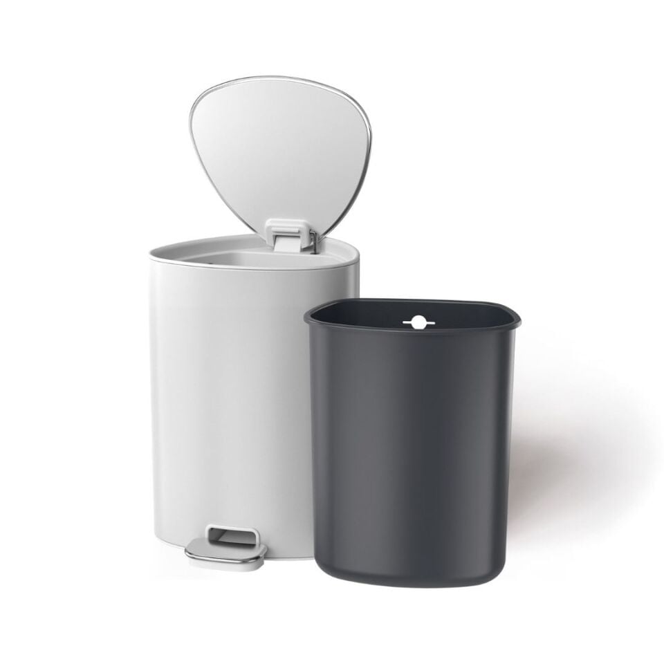Joseph Joseph EasyStore 5 L Pedallı Çöp Kovası - Beyaz/Çelik