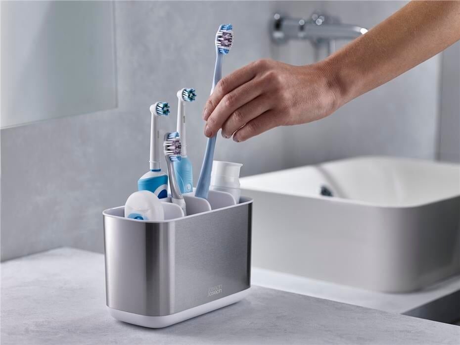 Joseph Joseph Easystore™ Steel Büyük Diş Fırçalık  Beyaz/Gri