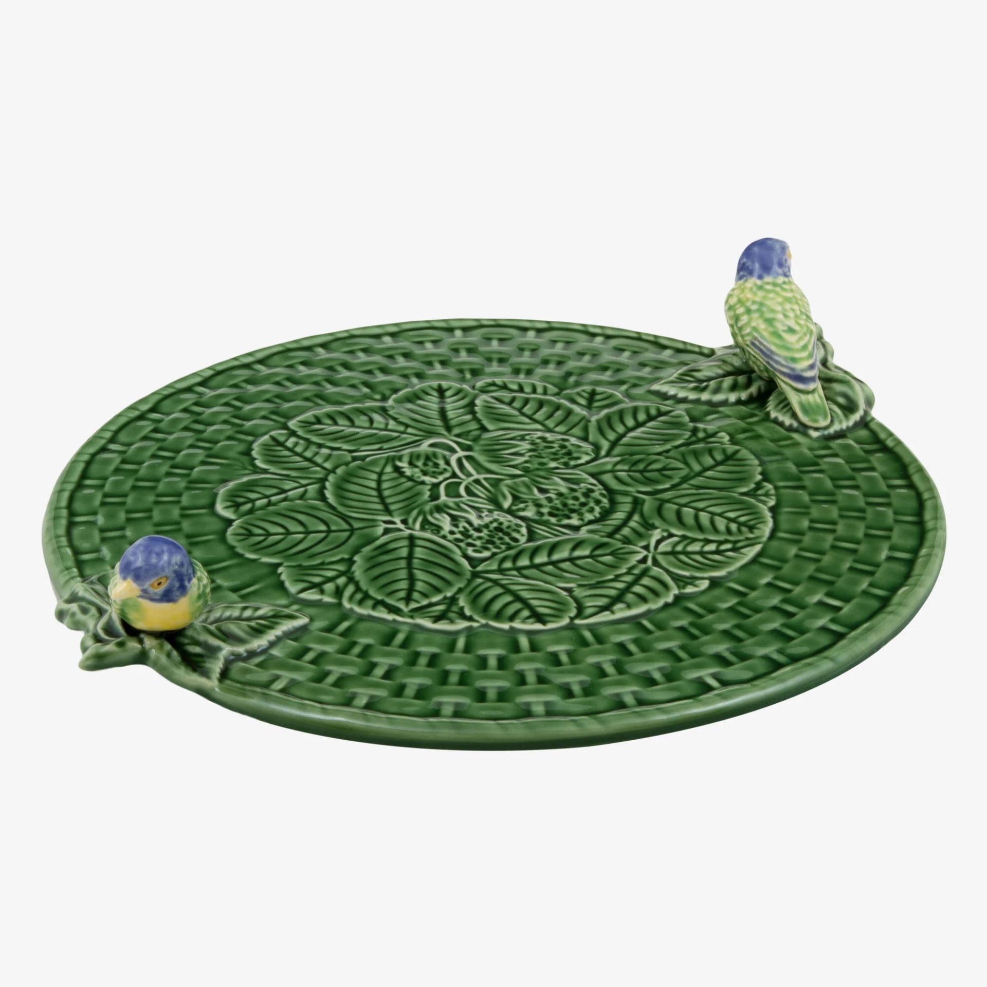 Yeşil Seramik Servis Tabağı 33 Cm Strawberries Collection by Bordallo Pinherio