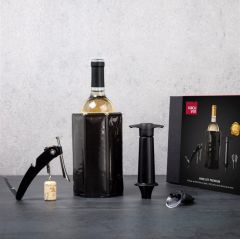 Vacu Vin Şarap Seti, Premium (4 Parça), Hediye Kutulu