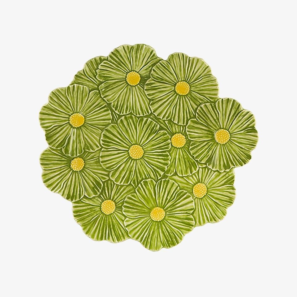 Bordallo Pinheiro Yeşil Seramik Servis Tabağı 37 Cm Maria Flor Collection
