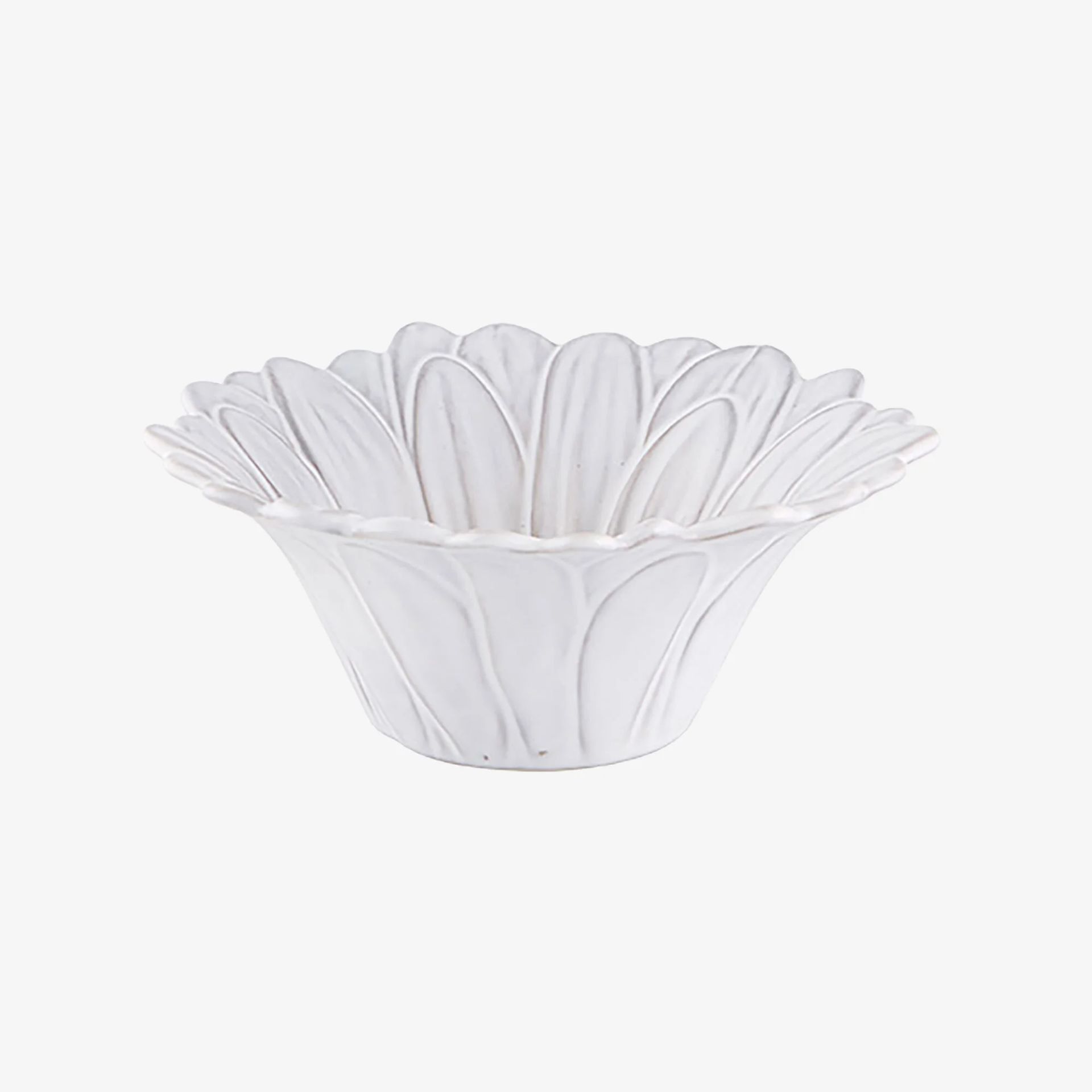 Bordallo Pinheiro Beyaz Seramik Servis Kasesi 15,5 Cm Maria Flor Collection