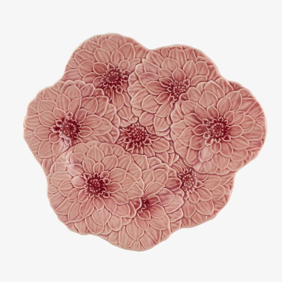 Bordallo Pinheiro Pembe Seramik Yemek Tabağı 28 Cm Maria Flor Collection