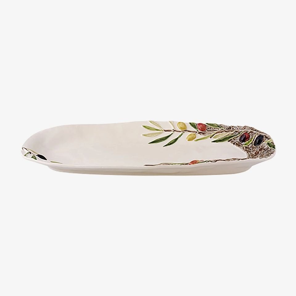 Bordallo Pinheiro Beyaz Seramik Servis Tabağı 40 Cm Olival Collection