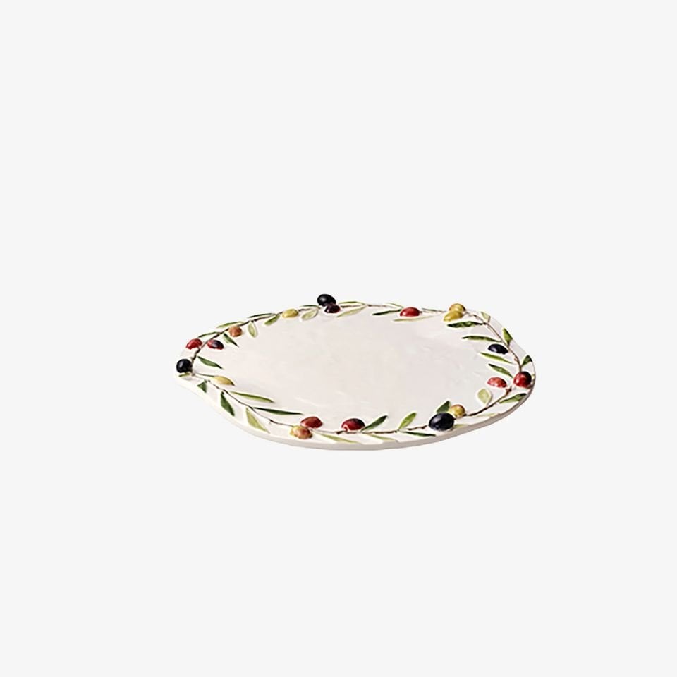 Bordallo Pinheiro Beyaz Seramik Servis Tabağı 32 Cm Olival Collection