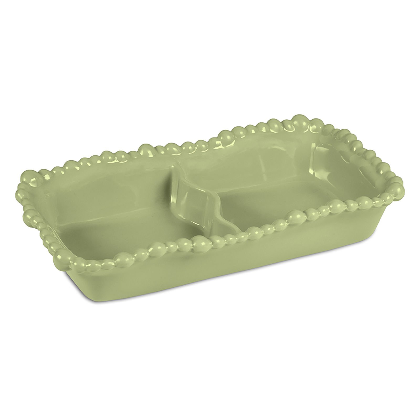 Baci Milano Joke Table Kitchen Melamin 2 Bölmeli Tabak Yeşil 23 cm  x 13 cm