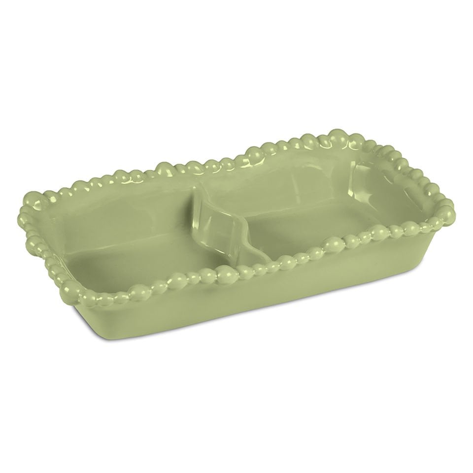 Baci Milano Joke Table Kitchen Melamin 2 Bölmeli Tabak Yeşil 23 cm  x 13 cm