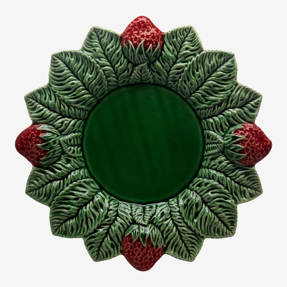 Yeşil Seramik Yemek Tabağı 33 Cm Strawberries Collection by Bordallo Pinheiro 65001240
