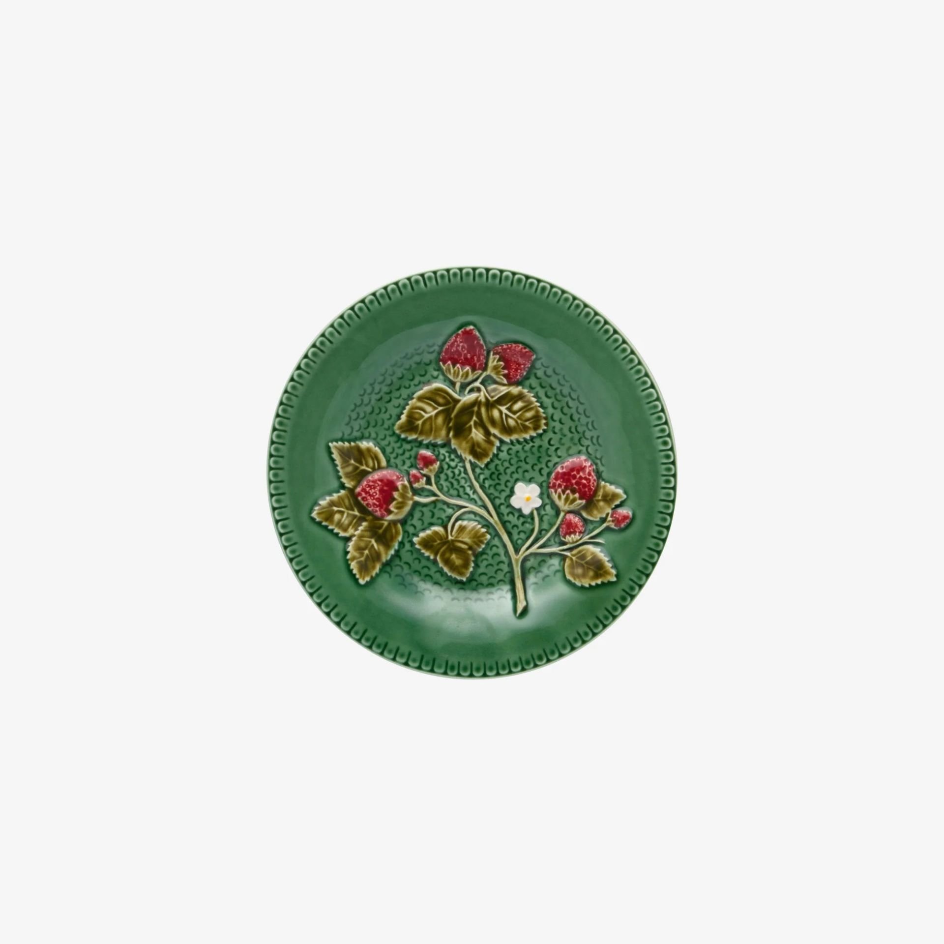 Bordallo Pinheiro Strawberries Yeşil Seramik Kahvaltı Tabağı 65009445